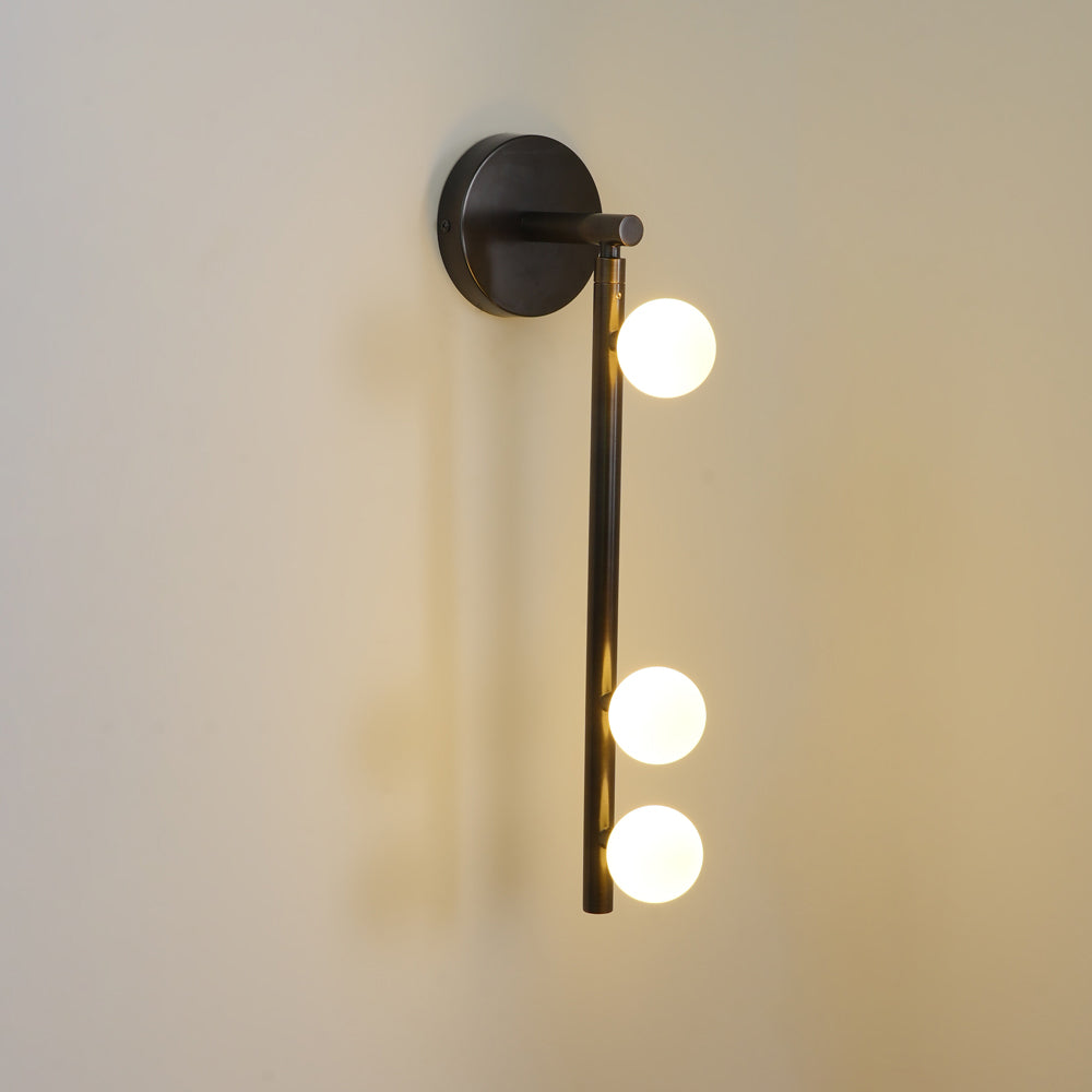 Brass Glass Tube Plug In Wall Lamp
