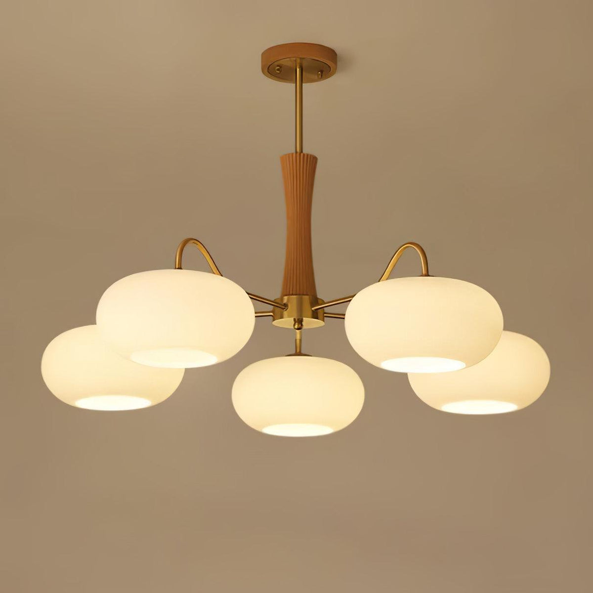 Brass Wooden Persimmon Ceiling Lamp