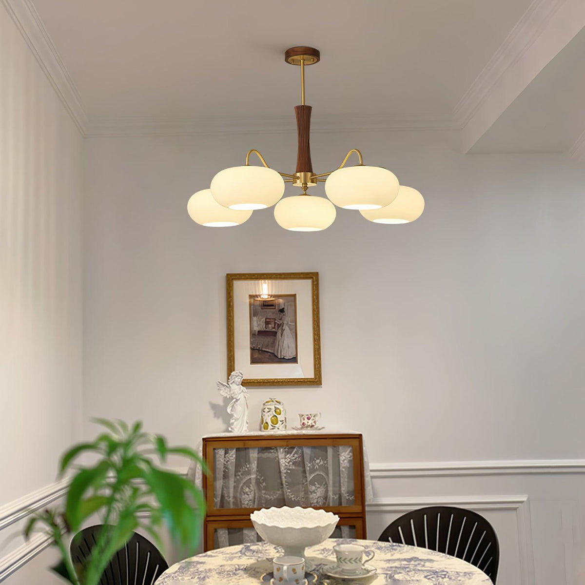 Brass Wooden Persimmon Ceiling Lamp
