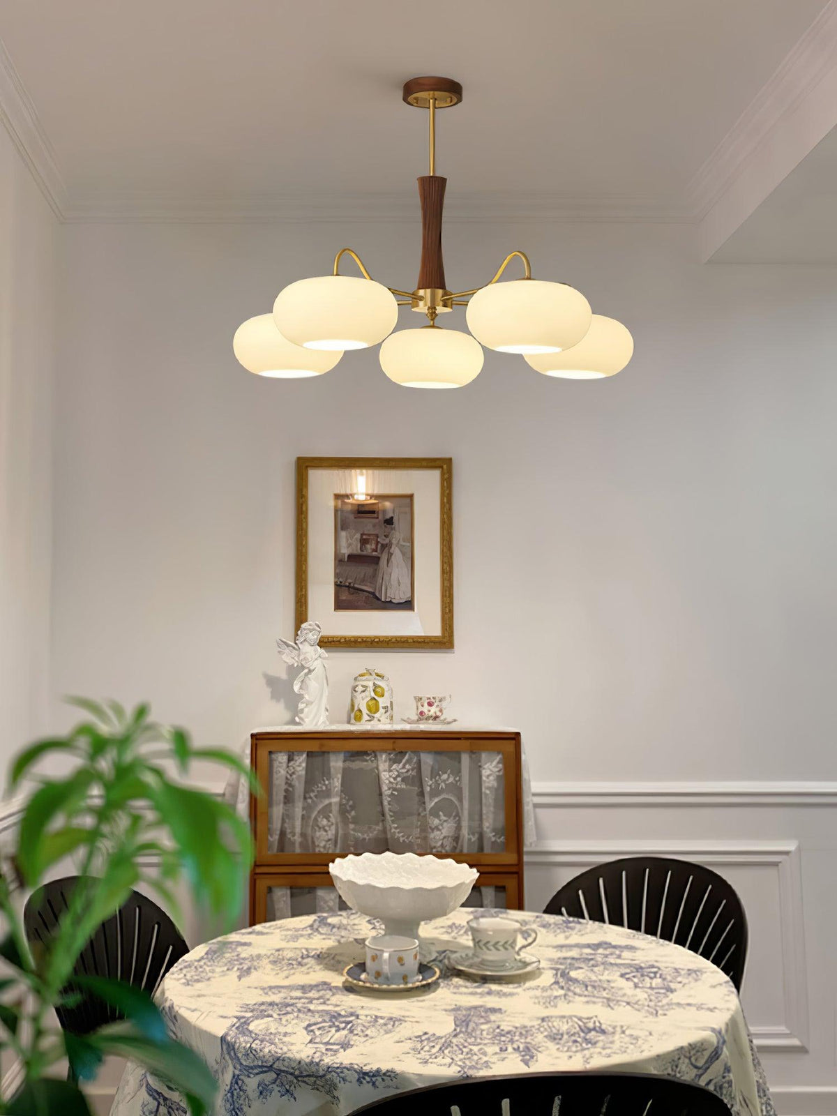 Brass Wooden Persimmon Ceiling Lamp