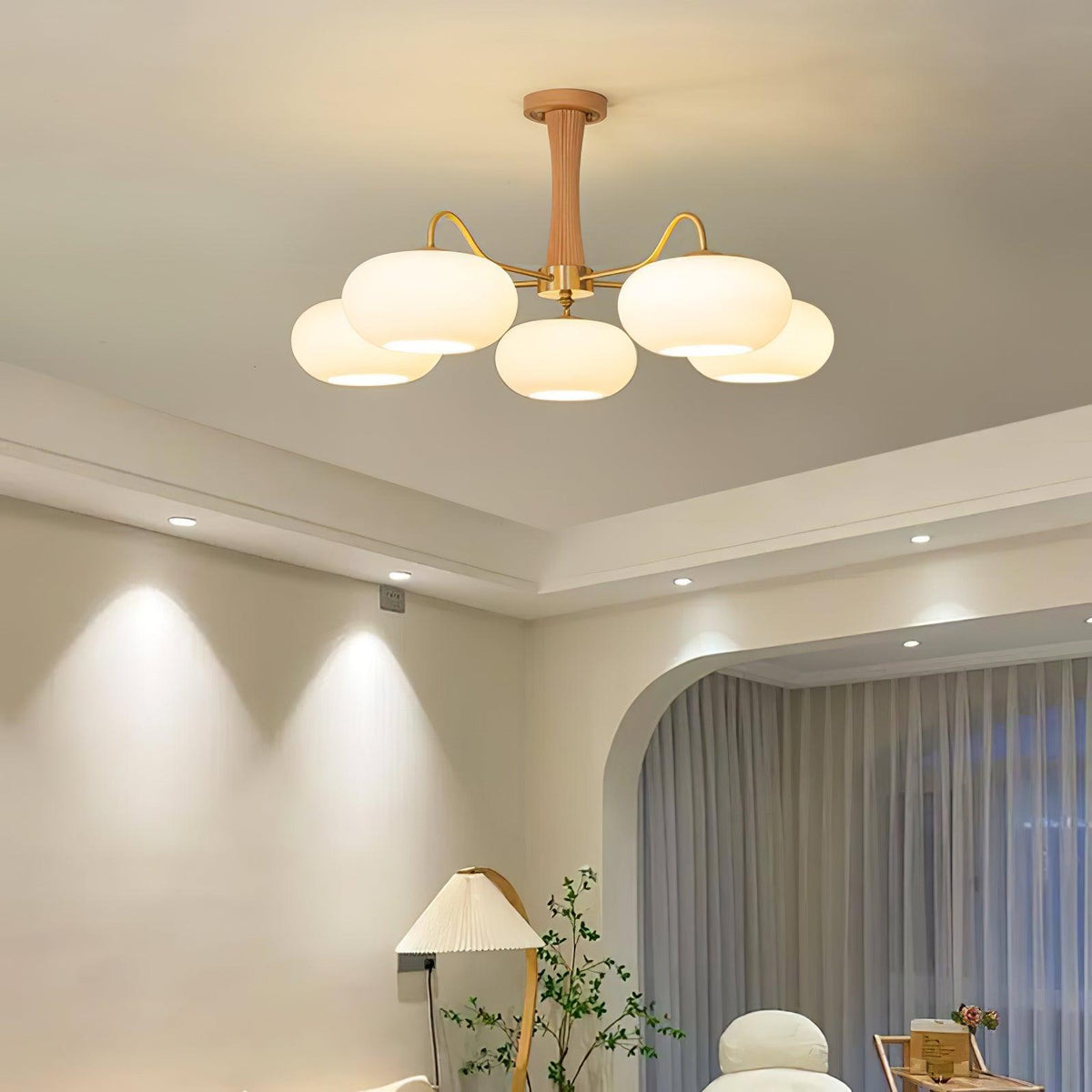Brass Wooden Persimmon Ceiling Lamp