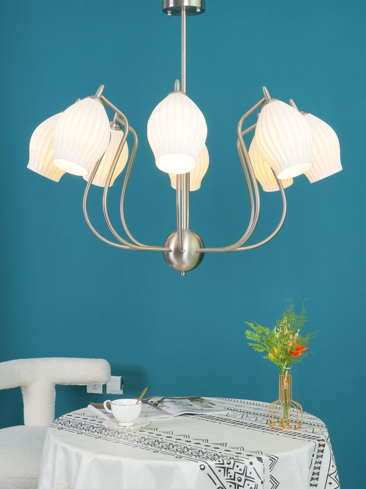 ceramic-ribbed-chandelier