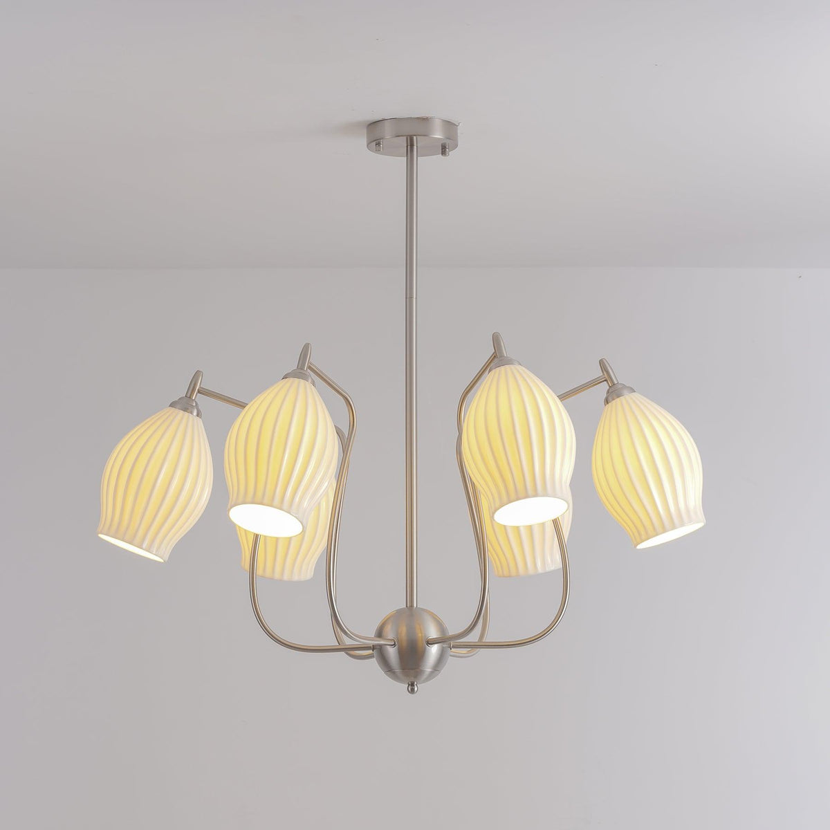 ceramic-ribbed-chandelier