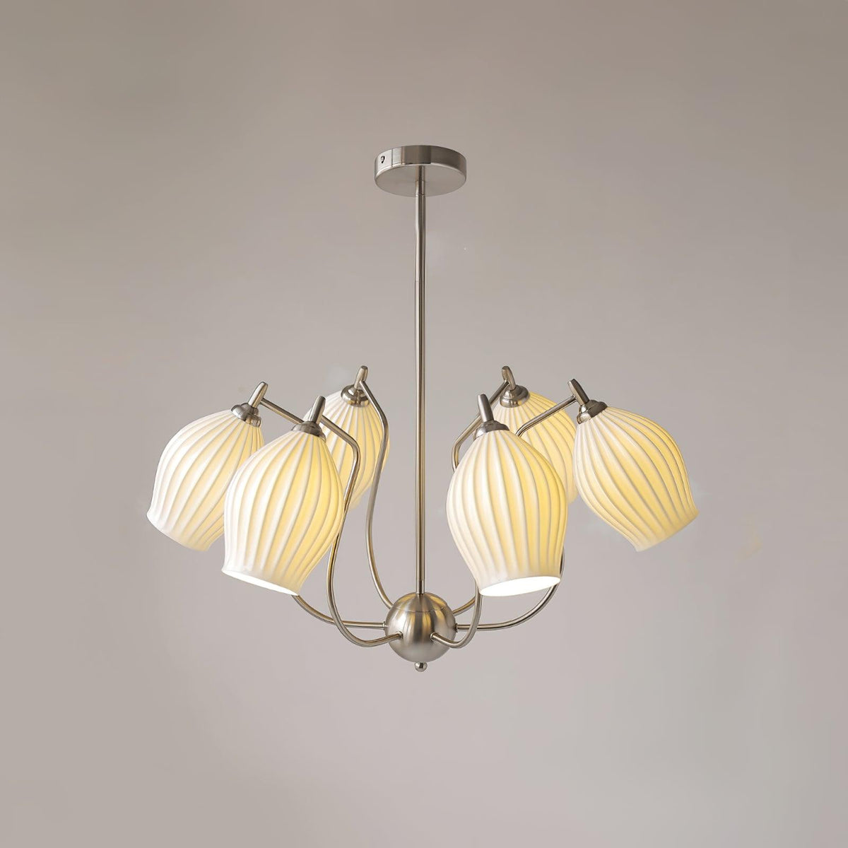 ceramic-ribbed-chandelier