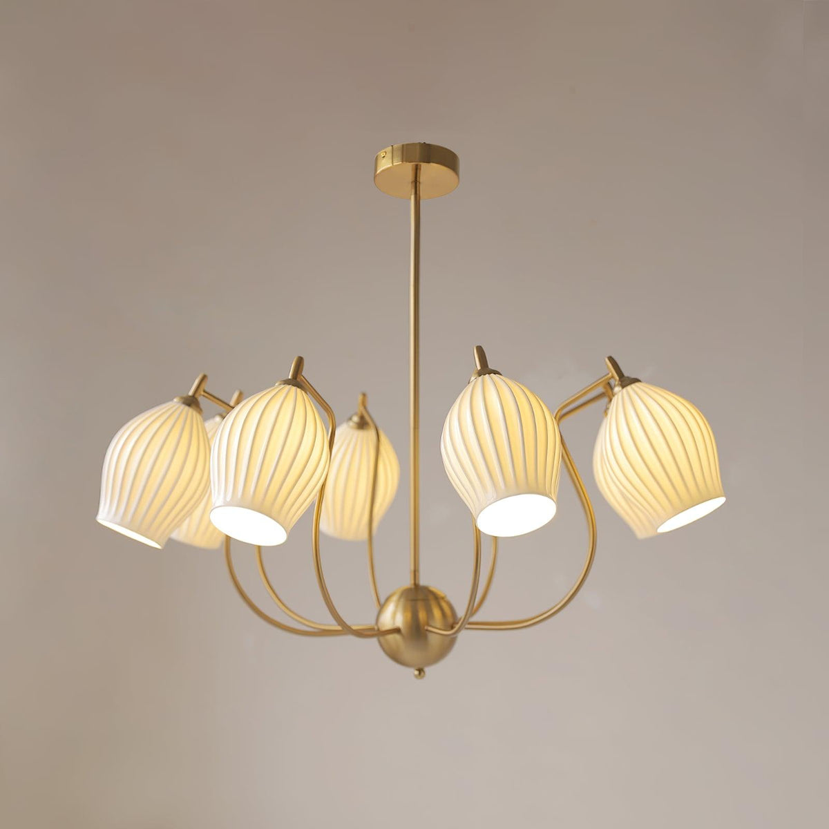 ceramic-ribbed-chandelier