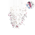 Crystal Glass Feather Crown Hanging Chandelier