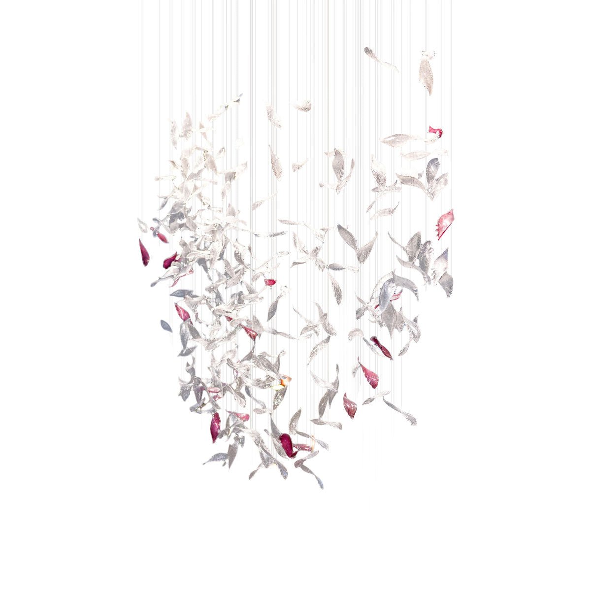 Crystal Glass Feather Crown Hanging Chandelier