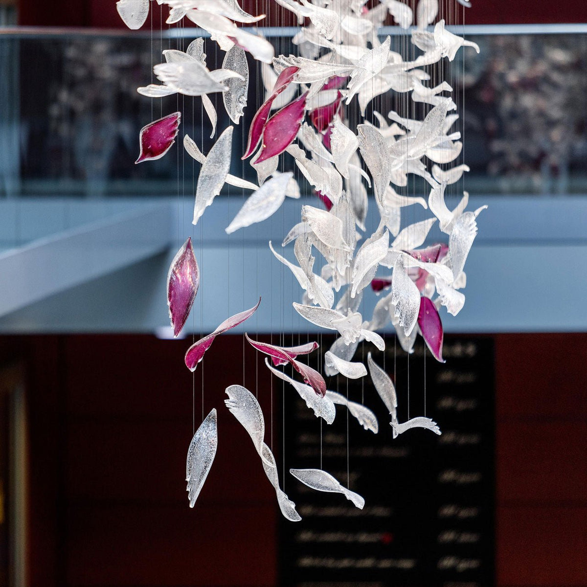 Crystal Glass Feather Crown Hanging Chandelier