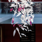 Crystal Glass Feather Crown Hanging Chandelier