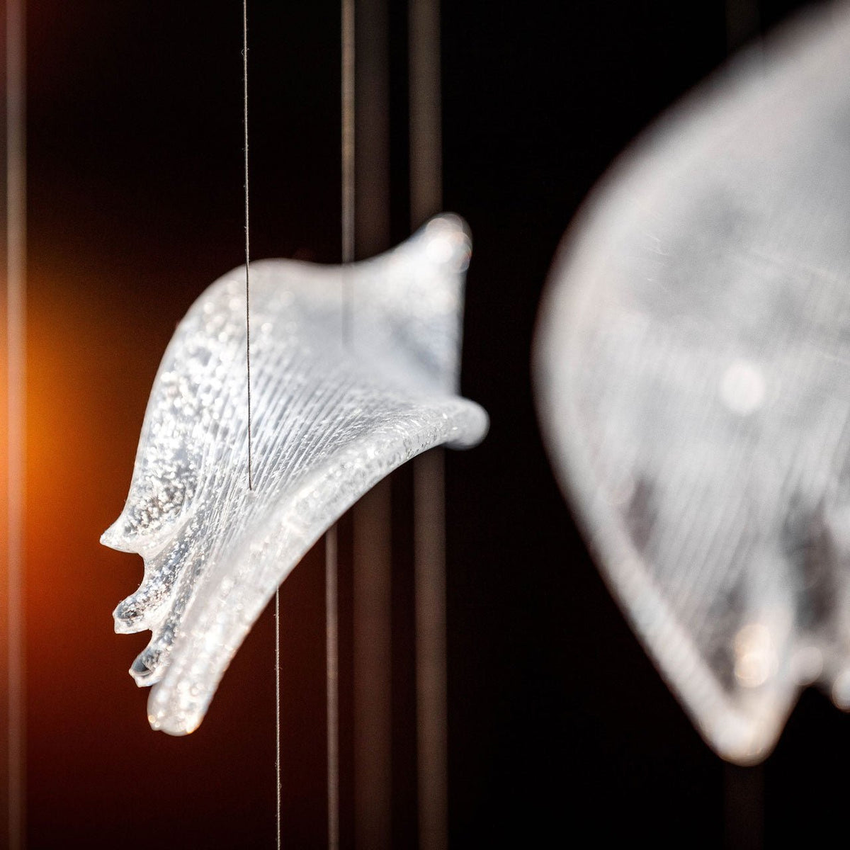 Crystal Glass Feather Crown Hanging Chandelier