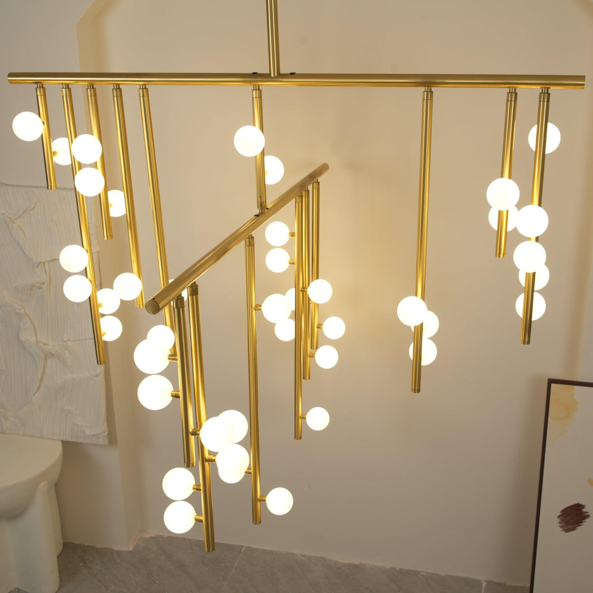 diy-luminous-cascade-chandelier