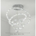 3 4 Light Led Tiered Chandelier Led Crystal Ring Hanging Pendant Light