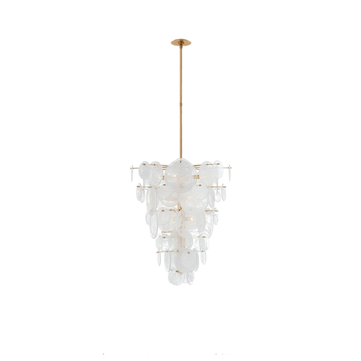 Brass Discs Cascading Chandelier