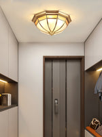 Dome Brass Flush Ceiling Lamp