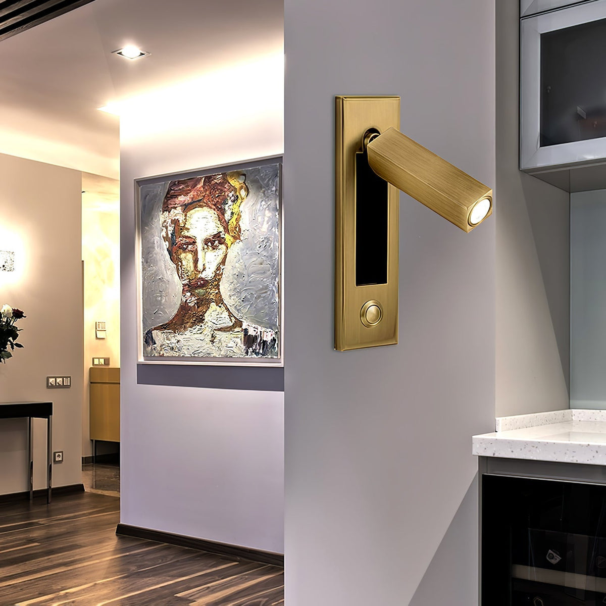 Embedded Bedside Plug In Sconce