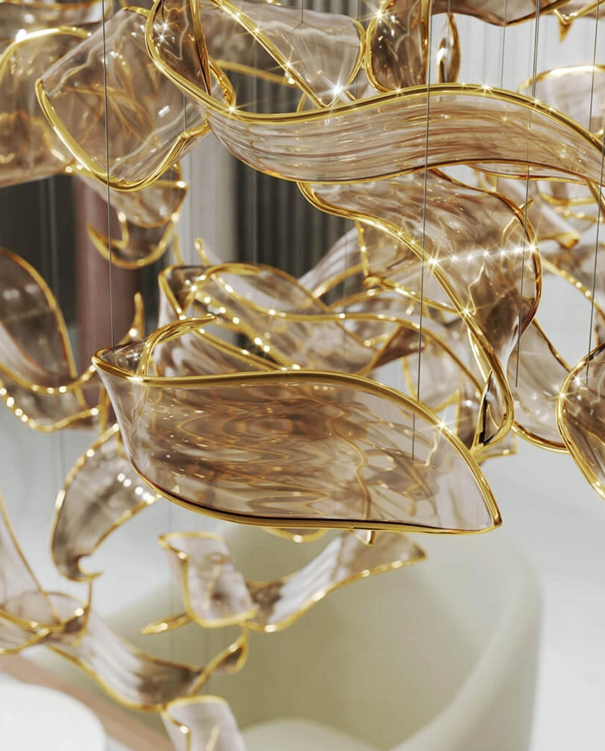 Fluttering Leaf Ceiling Chandelier Light Fixture