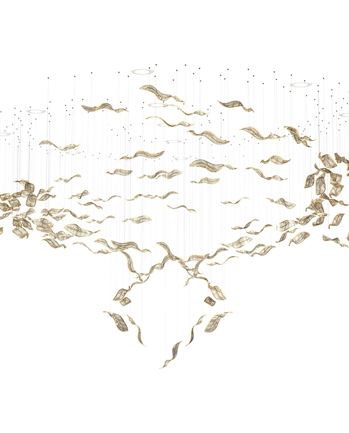 Fluttering Leaf Ceiling Chandelier Light Fixture