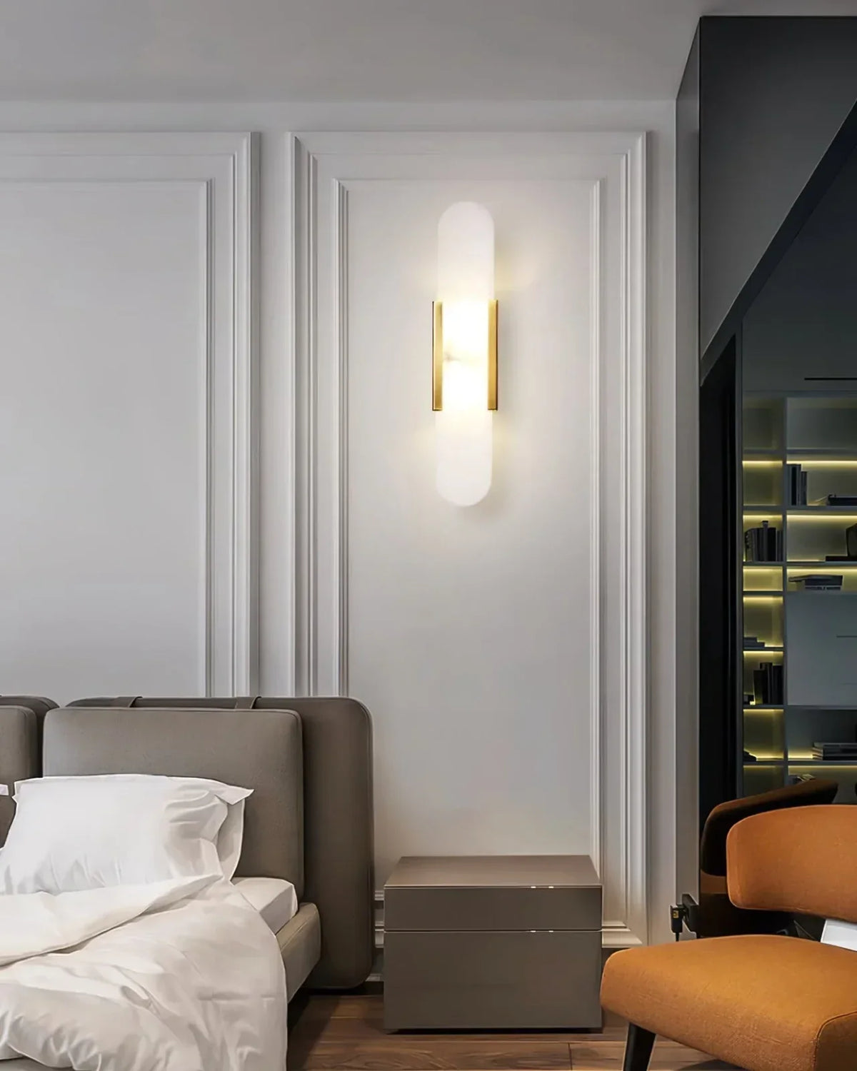 Melange Elongated Alabaster Sconce