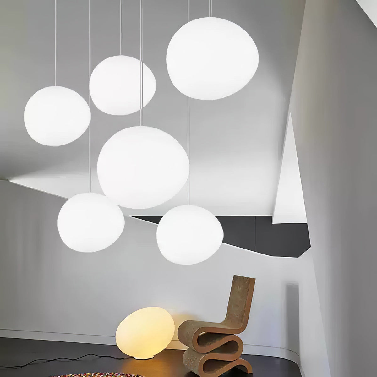 Gregg Stone Shape Glass Pendant Light