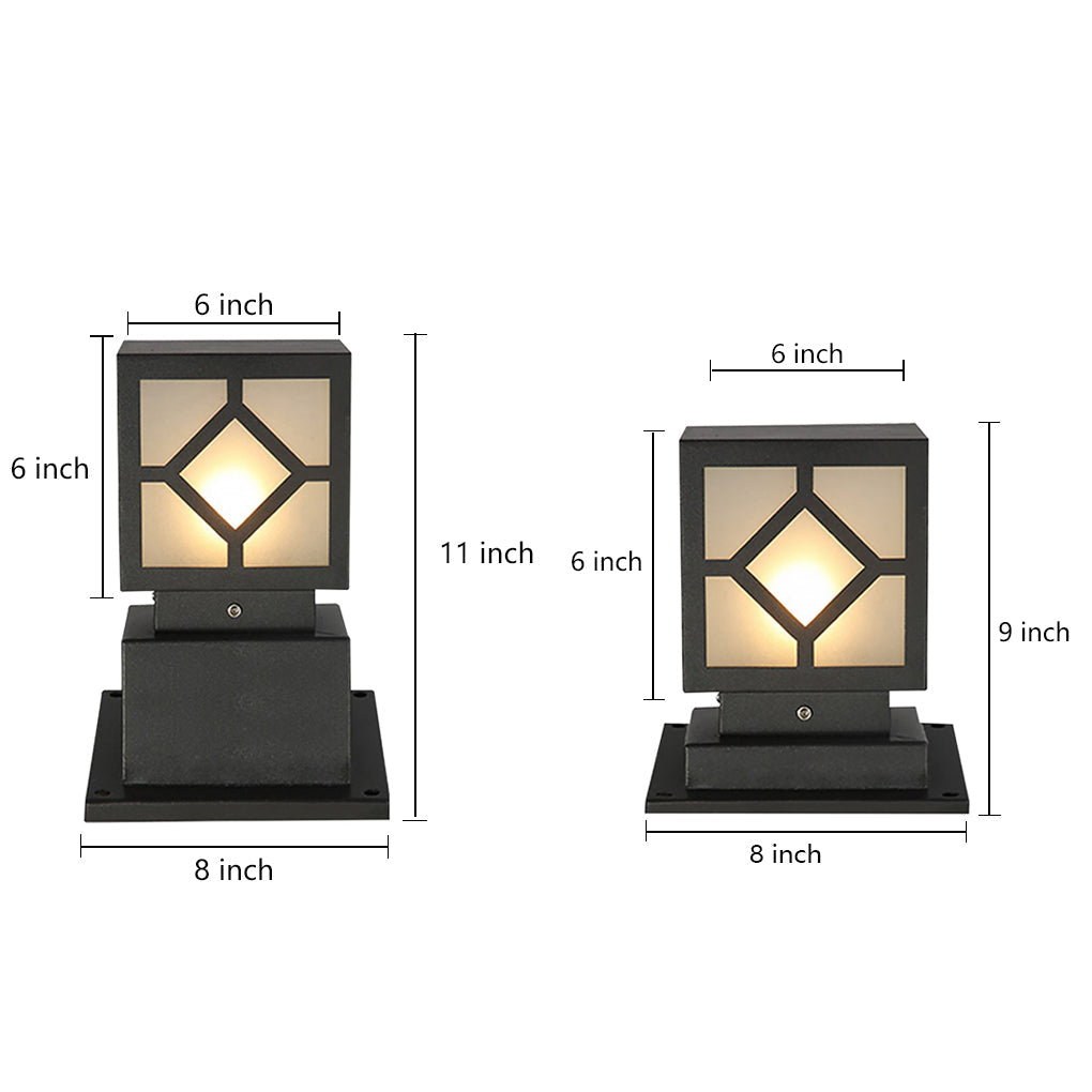 Retro European Square Outdoor Waterproof Led Garden Light Solar Landscape Decorative Lamp