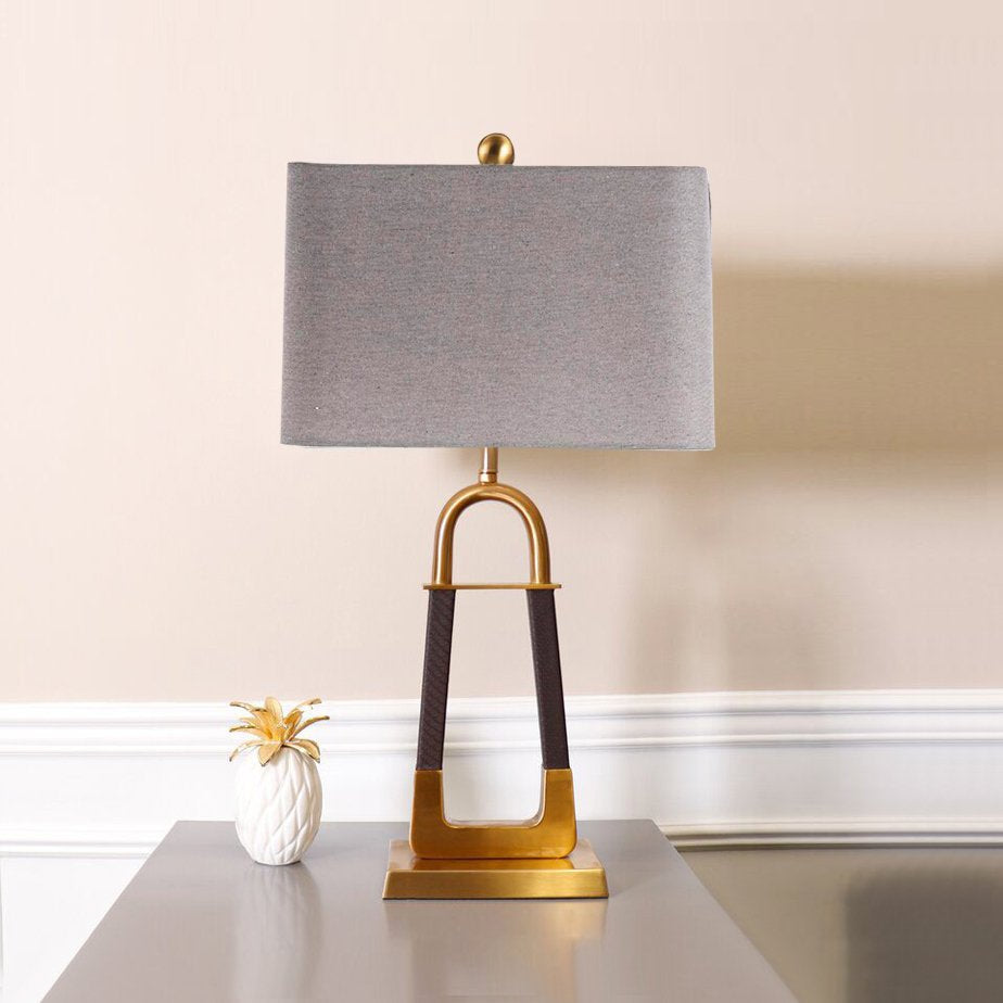 Artisan Leather-Textured Desk Lamp