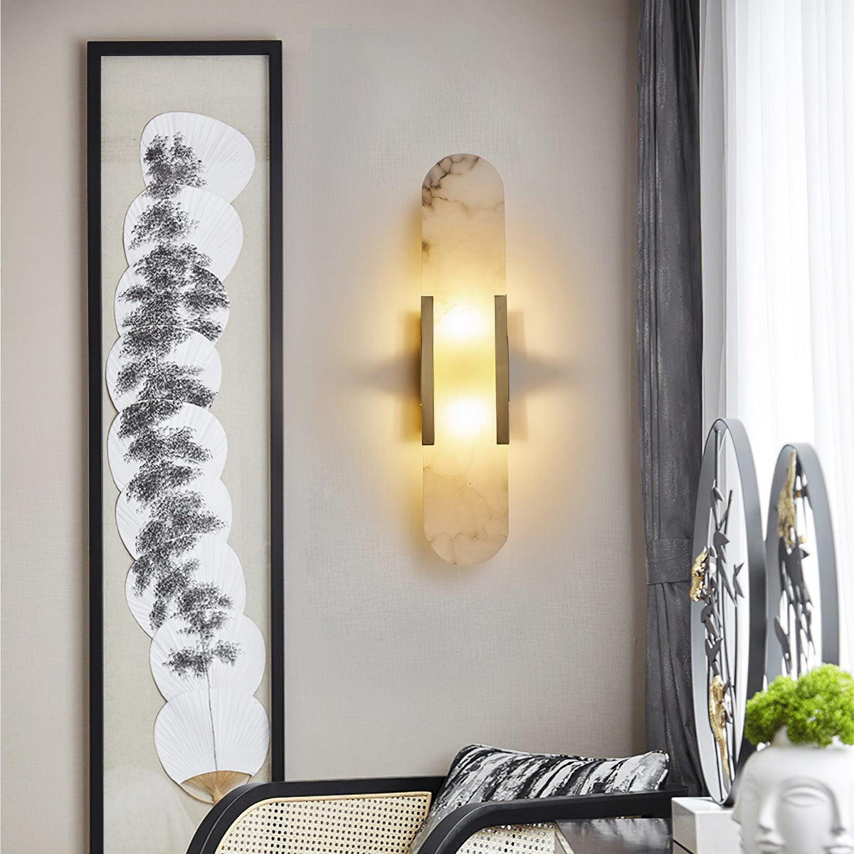 Melange Elongated Alabaster Sconce