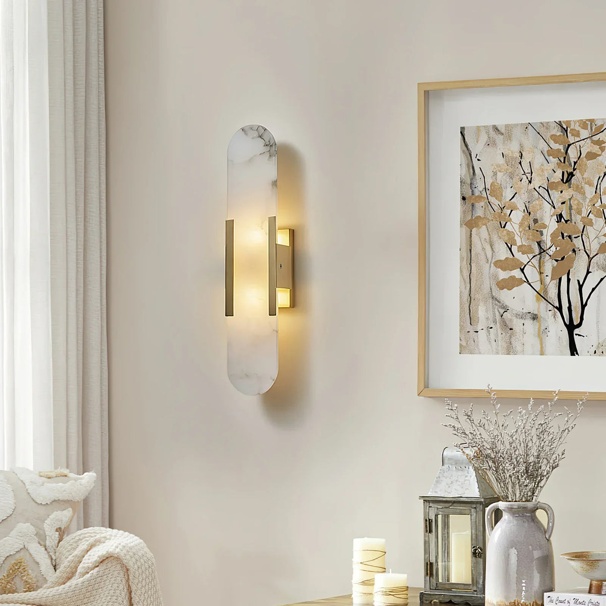 Melange Elongated Alabaster Sconce