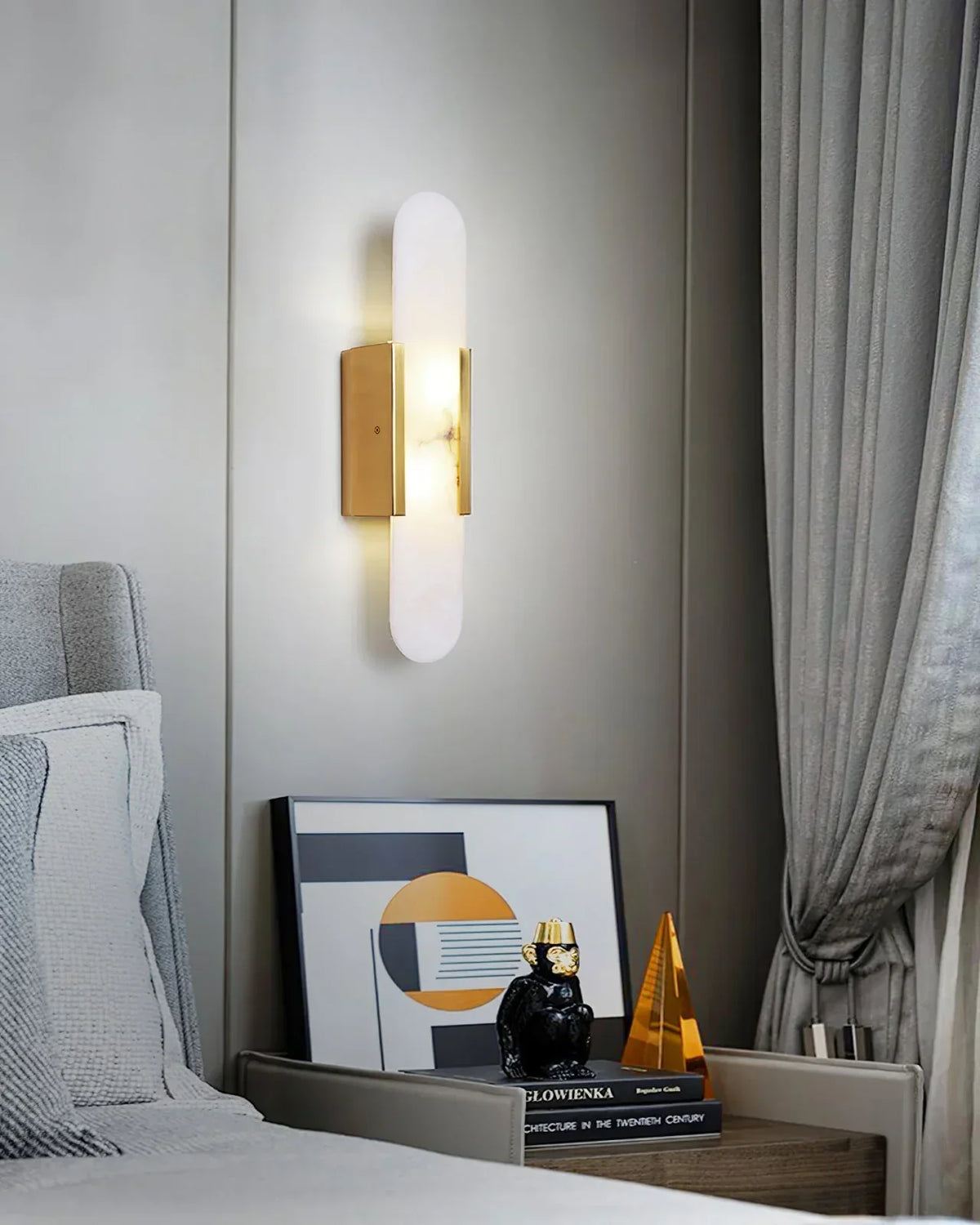 Melange Elongated Alabaster Sconce