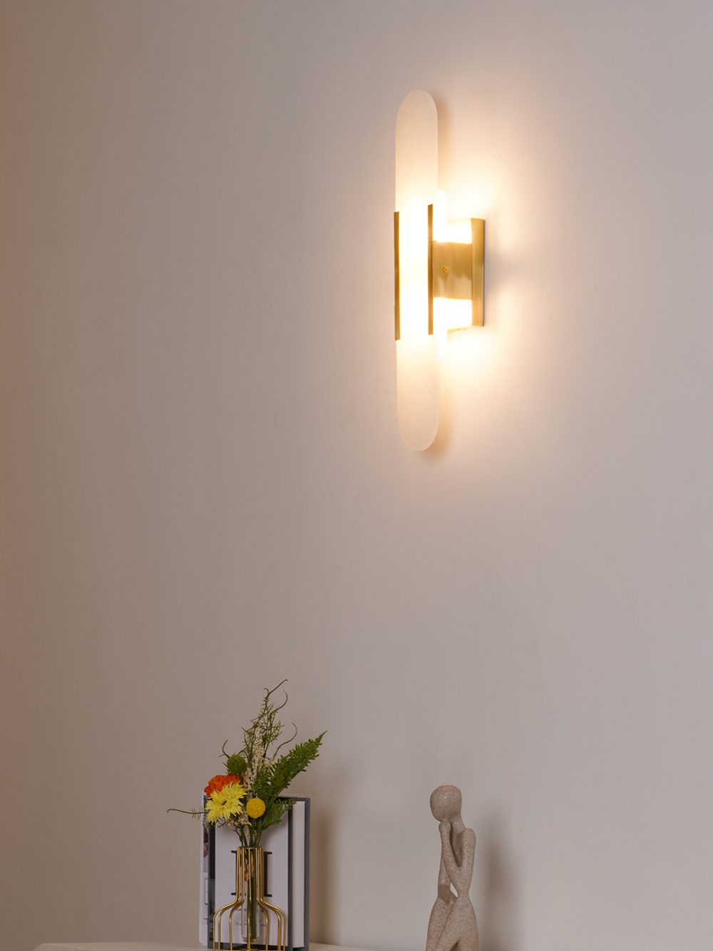 Melange Elongated Alabaster Sconce