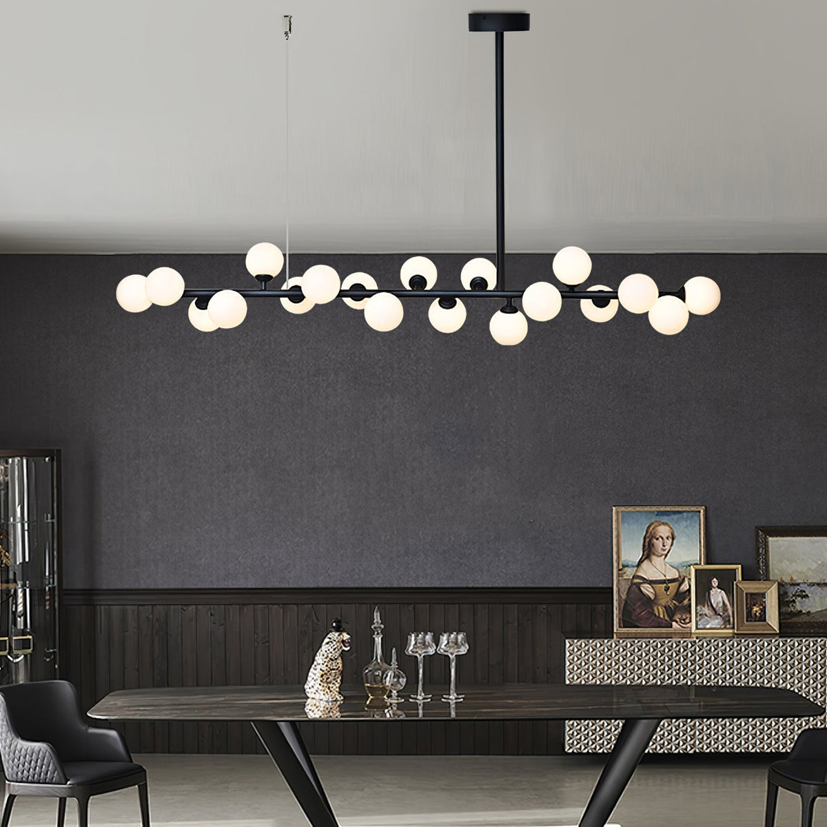 Geometric Linear Ball Pendant Chandelier Ceiling