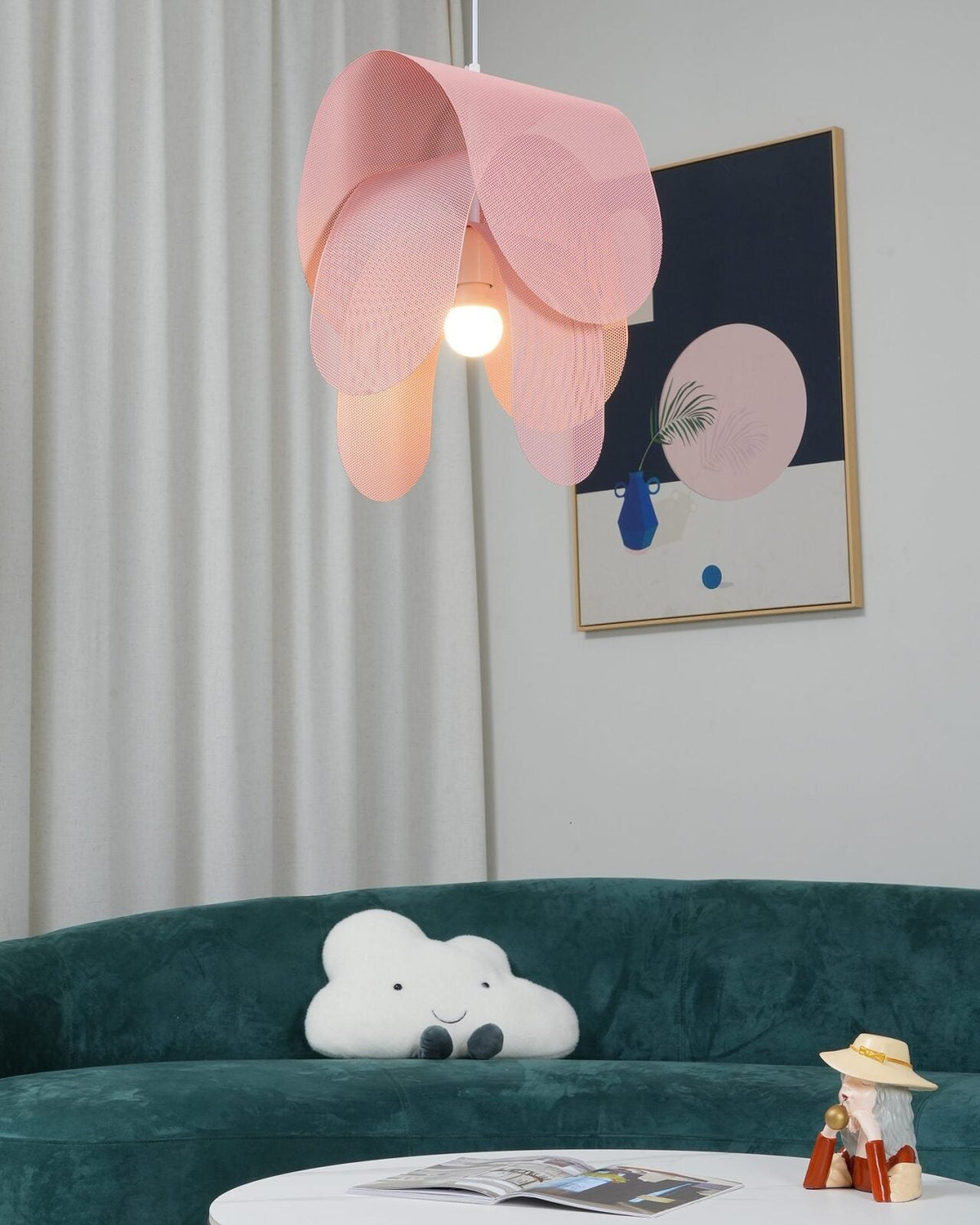 Metal Pendant Lamp with Perforated Shade