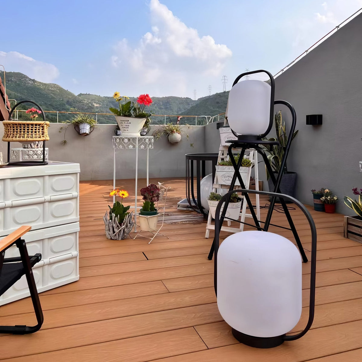 Portable Lantern Outdoor Table Lamp With Solar Panel