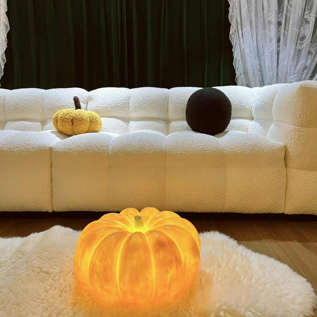 Portable Pumpkin Built In Battery Table Lamp