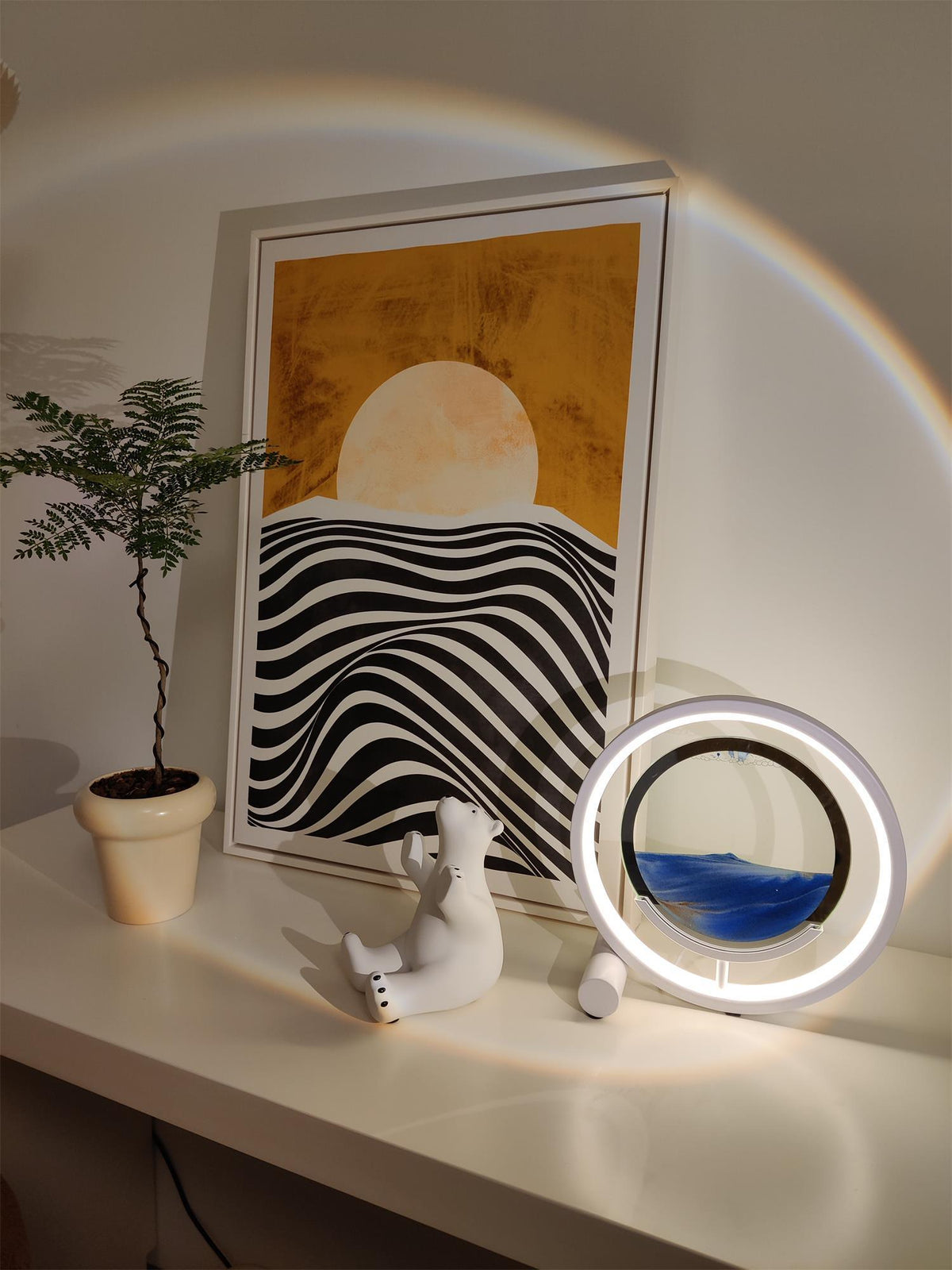Relaxing Sand Built In Battery Table Lamp