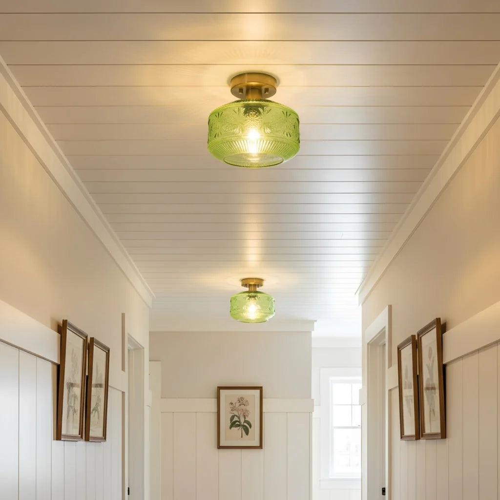 retro-pattern-glass-semi-flush-ceiling-light