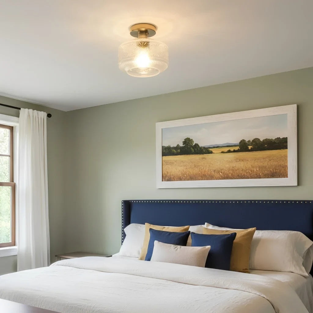 retro-pattern-glass-semi-flush-ceiling-light