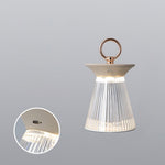 Ribbed Acrylic Built In Battery Table Lamp
