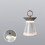 Ribbed Acrylic Built In Battery Table Lamp