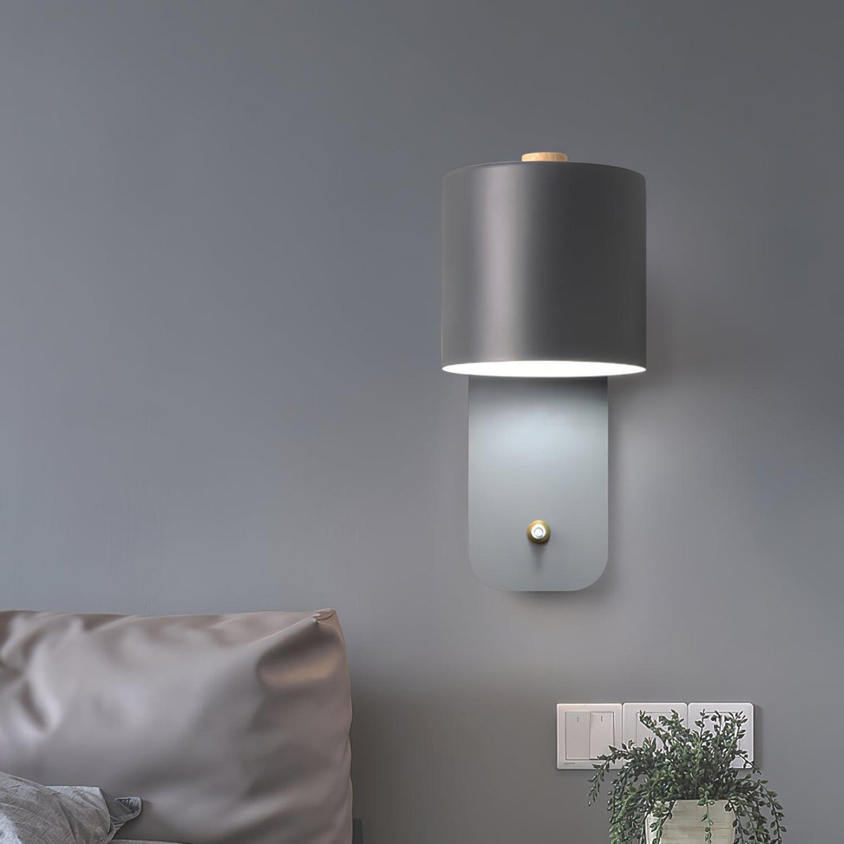 Rotatable Cylinder Plug In Wall Lamp