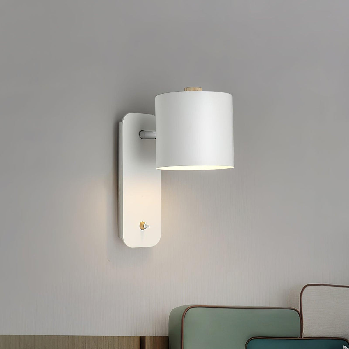 Rotatable Cylinder Plug In Wall Lamp