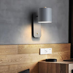 Rotatable Cylinder Plug In Wall Lamp