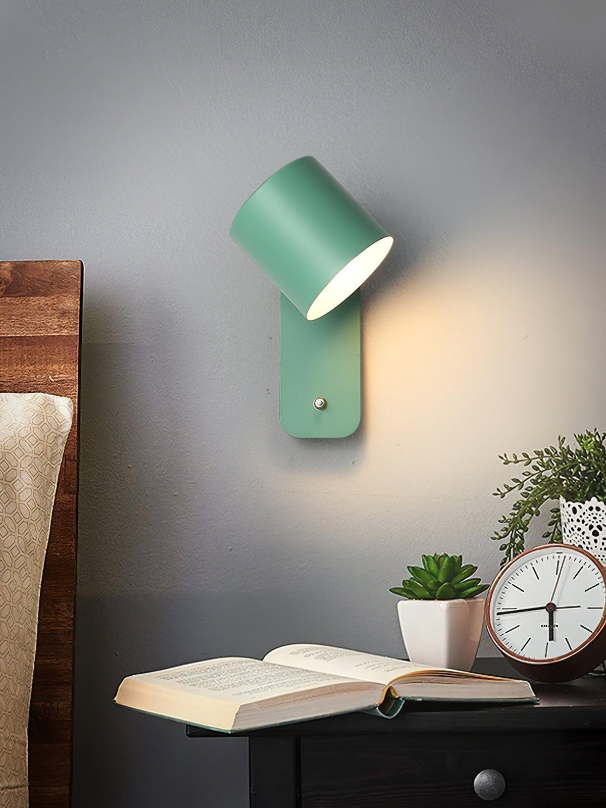 Rotatable Cylinder Plug In Wall Lamp