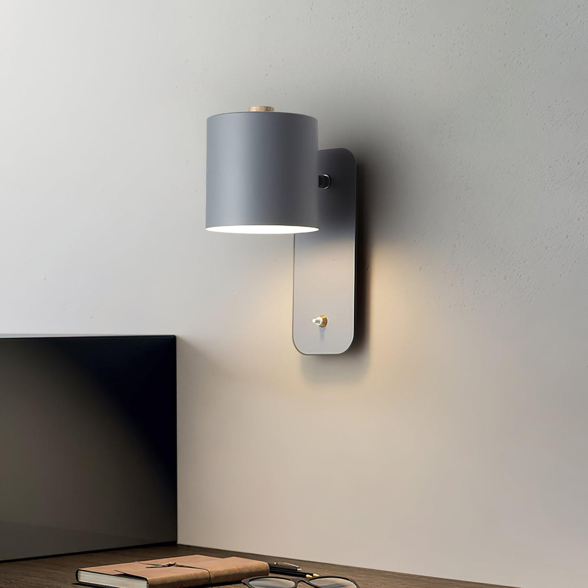 Rotatable Cylinder Plug In Wall Lamp