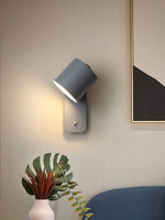 Rotatable Cylinder Plug In Wall Lamp