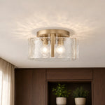 golden-modern-drum-water-ripple-glass-brass-flush-mount-light