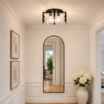 golden-modern-drum-water-ripple-glass-brass-flush-mount-light