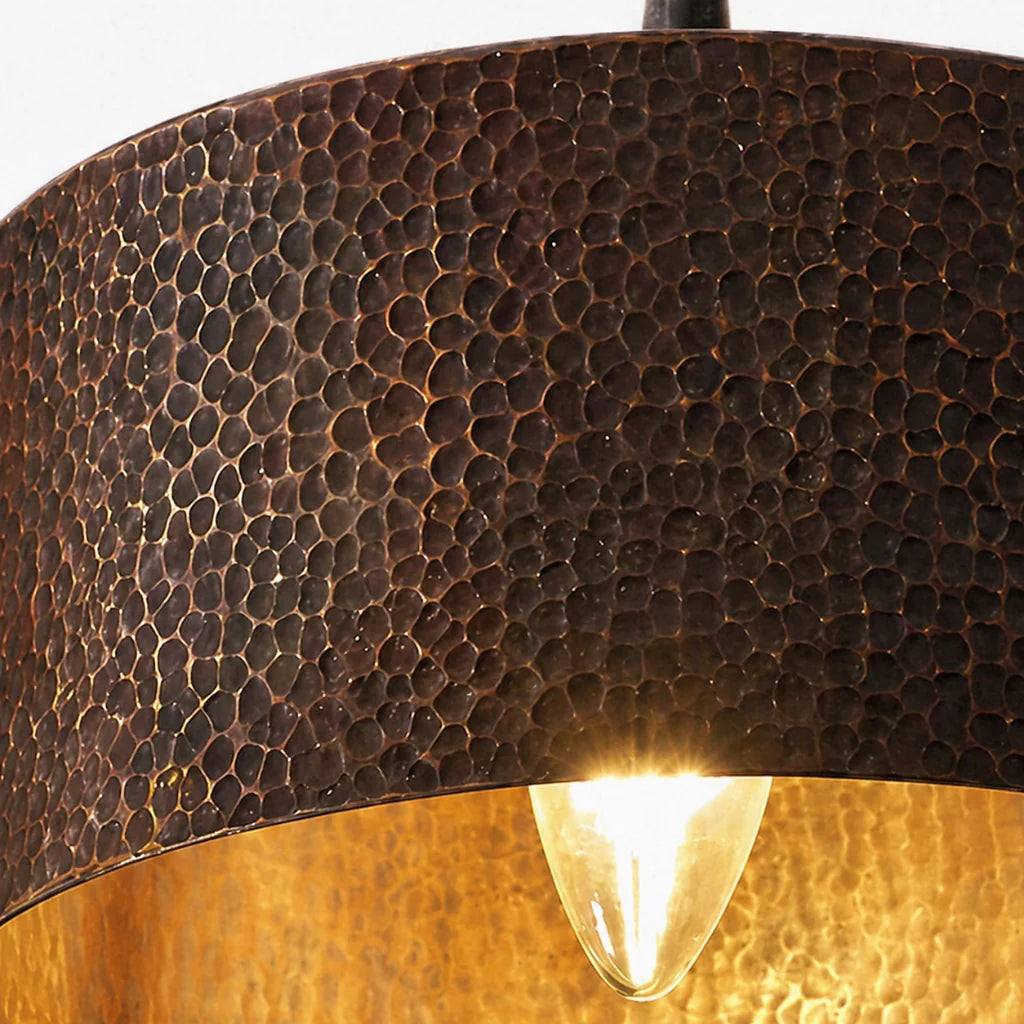 cedric-vintage-hammered-copper-drum-pendant-light