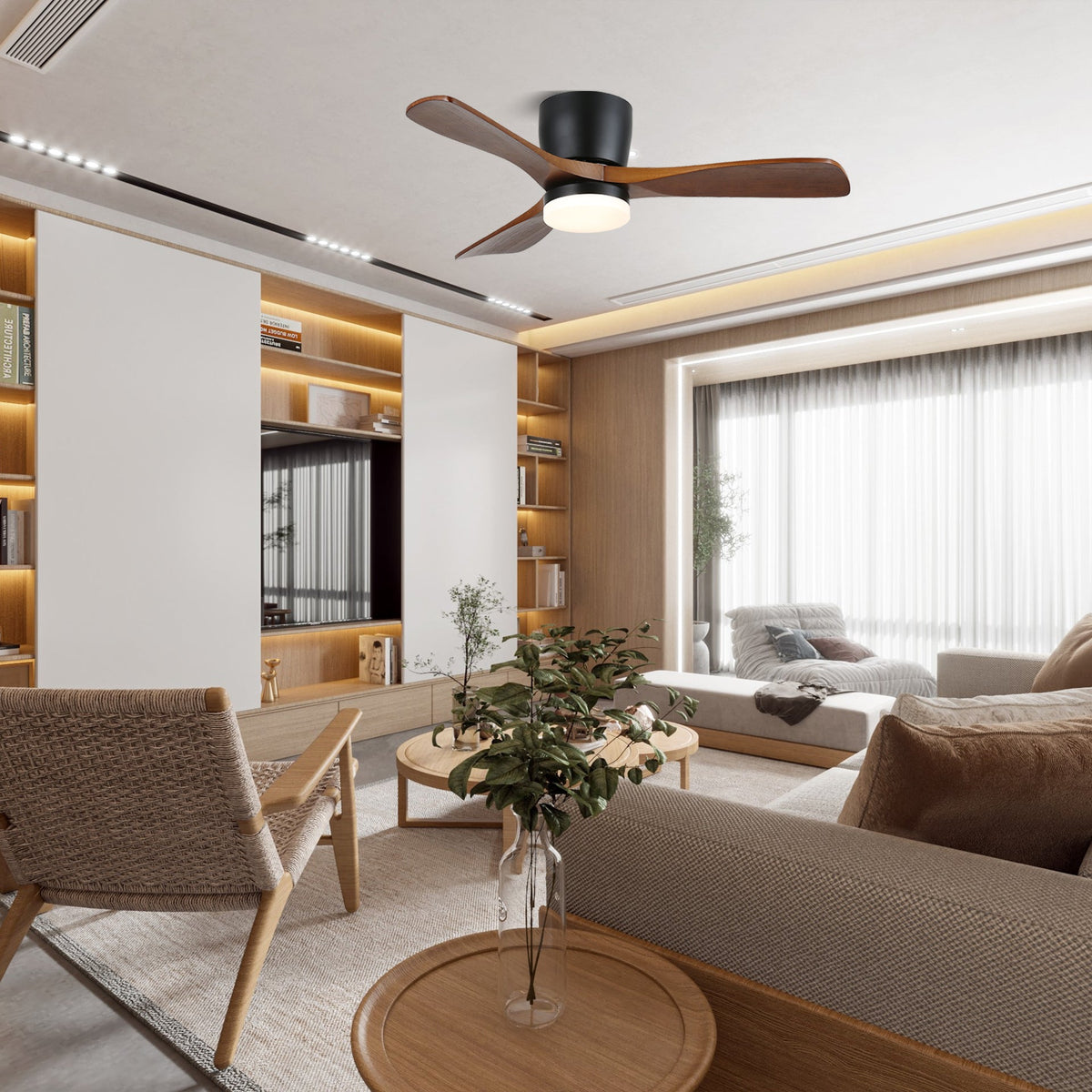 Aerodynamics Wooden Ceiling Fan Light 25027483