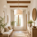 modern-farmhouse-linen-drum-pendant-light