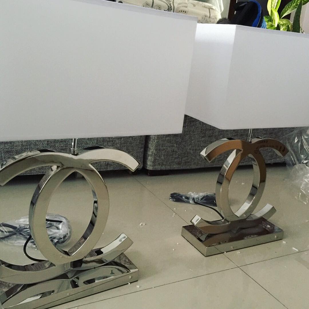 Polished Steel Table Lamp